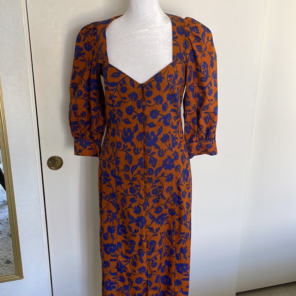 Zara Floral Print Poplin Dress - Picture 4 of 8